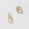 High-end earrings, French fashion earrings, metal rings interlocking stud earrings, elegant design sense, niche Application Scenario